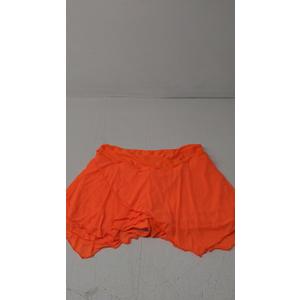 GRAPENT Swim Skirt Bottoms for Women Criss Cross High Waisted Bikini Bottom Layered Mesh Flowy Shorts Bathing Suit Skort, Orange XXL