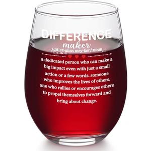 Futtumy Difference Maker Stemless Glass, Thank You for Boss Lady, Coworker Leaving Gift for Women, Employee Appreciation for Christmas Bosses Day Birthday, 17oz