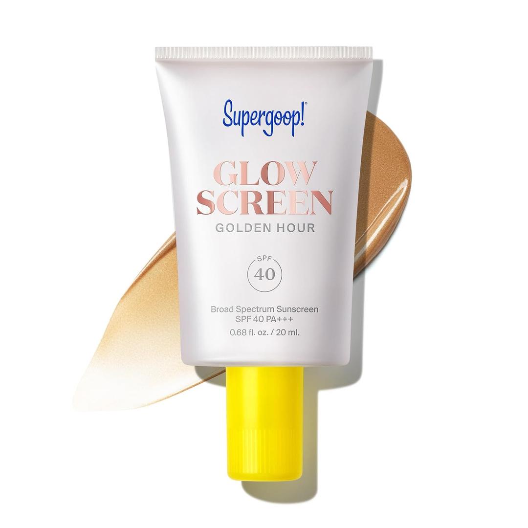 Supergoop! Glowscreen SPF 40 - Glowy Primer + Broad Spectrum Tinted Sunscreen - Helps Filter Blue Light - Hydration - Hyaluronic Acid & Vitamin B6