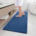 Buganda Bathroom Rugs, 59" x 20", Soft and Absorbent Microfiber Bath Rugs, Non-Slip Shaggy Shower Carpet, Machine Wash Dry Bath Mats for Bathroom Floor, Tub and Shower, Navy