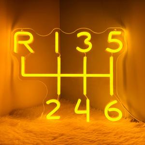 Car Gearbox Neon Sign, Neon Manual Gearbox Design Gifts for Dad, LED Garage Lamp Neon Lights for Wall Decor, Man Cave Garage Decor, USB Neon Sign for Auto Room Garage Repair Shop Gifts for Husband