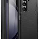 For Samsung Galaxy Z Fold 5 Case with Screen Protector & Hinge Protection, Slim Fit Shockproof Lightweight Durable Hard PC Cover Phone Case for Samsung Galaxy Z Fold 5 5G 2023, Black
