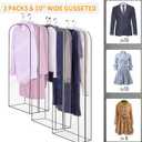 YHNNH Clear Garment Bags with Zipper, 22 x 39 inches, Set of 3, Clothes Storage Covers for Dresses and Suits (22 * 39inch)
