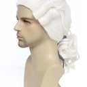 Men's 18th Century Colonial Wig, George Washington Wig Founding Father Costume for Halloween Theme Party Costume (White)