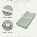 Blissful Diary Vegan Leather Baby Changing Pad with Waterproof & Wipe-Clean PU Cover, Standard Size Cozy Diaper Changing Pad for Dresser and Table, Light Green