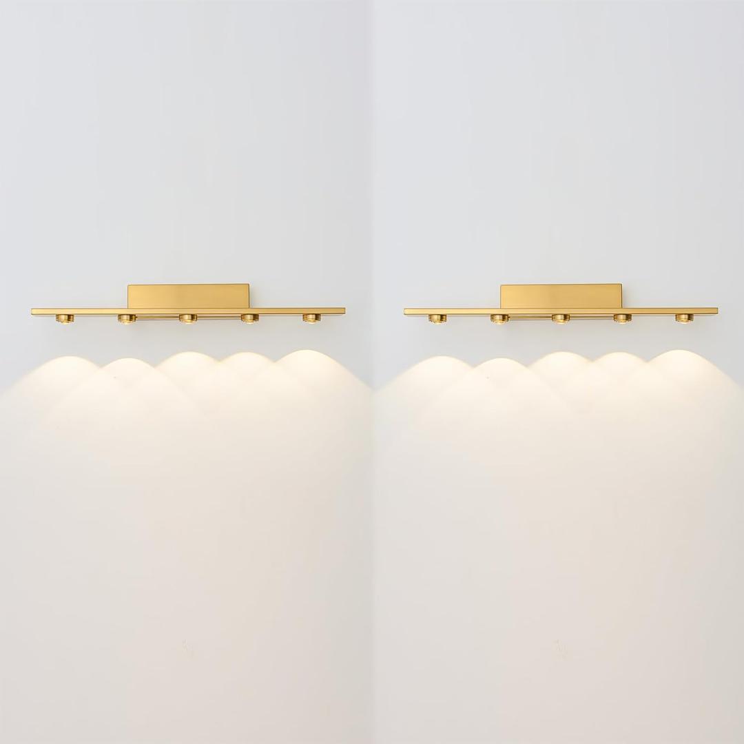 Battery Operated Modern Style Vanity Lights,wall Sconces Fixtures With Remote Control,Dimmable Bathroom Lights Over Mirror,LED Bathroom Lighting Rechargeable,vanity Lights Fixtures Wireless Design(2 P