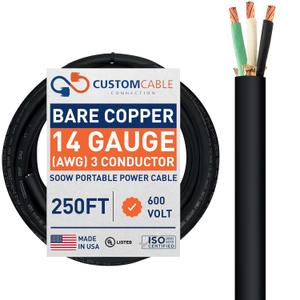 power Cable GEAR IT c ETL us 3125212 soow 3/C 14AWG(2.08 mm2)90° FT2 600V