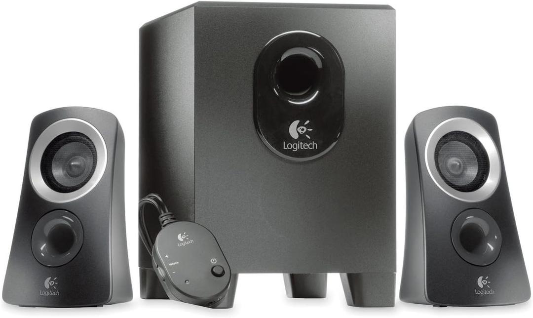 Logitech Z313 2.1 Multimedia Speaker System with Subwoofer, Full Range Audio, 50 Watts Peak Power, Strong Bass, 3.5mm Inputs, PC/PS4/Xbox/TV/Smartphone/Tablet/Music Player - Black