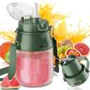 Portable Blender, Prasky Personal Blenders for Shakes and Smoothies with 27oz Cup, Lid and Shoulder Strap, Type-C USB Rechargeable, Personal Size Blenders BPA-free for Travel/Kitchen(Green)