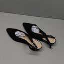 youngshow Womens Adjustable Slingback Heels, Pointed Toe Mid-Low Heel, Cute Knitted Slip On Work Pumps Dress Shoes (9, Black Suede)