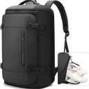 BANGE 40L Travel Backpack with Shoe Compartment, Large Capacity Weekender Bag Daypack Fits 17.3 Inch Laptop, Carry-on Luggage Backpack with Water Bottle Holder for Traveling, Hiking, Business (Black)