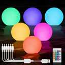 Floating Pool Lights Rechargeable: 6 Pack Led Pool Lights with Remote, IP68 Waterproof, 3in Glow Ball for Swimming Pool, Color Changing Glowing Orb Sphere, Bath tub Accessories, Beach Party Decoration