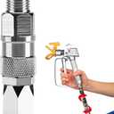 Sprayer Joint 360 Degrees Rotate Stainless Steel Airless High Pressure Spray Gun Hose Swivel Joint Connector Accessories for Paint Sprayers & Hose (1/4inch)