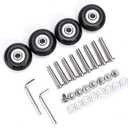 OwnMy 40mm x 18mm Luggage Suitcase Replacement Wheels, Rubber Swivel Caster Wheels Bearings Repair Kits, A Set of 4