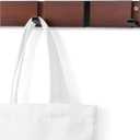 Coat Rack Wall Mount - 4 Hooks, Rustic Wood Coat Hook Racks Farmhouse Wall Coat Rack with Hooks for Coat Hat Towel Purse Robes Mudroom Bathroom Entryway (Brown)