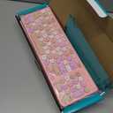 Wireless Keyboard and Mouse Combo, Retro Typewriter Keyboard with Round Keycaps, 2.4GHz USB Cute Wireless Keyboard Mouse for Computer, Desktop, Laptop and Computer (Pink-Colorful)