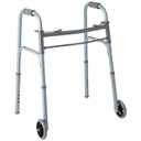 Medline Lightweight Junior/Lower Height Folding Walker with 5 Wheels ( Pack of 4)