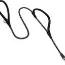 PetBonus Double Handle Rope Dog Leash, 6FT Heavy Duty Training Lead with Lockable Hook and 2 Comfortable Padded Handles, Reflective Walking Nylon Leash for Small Medium Dogs (11-55 lbs, Black)