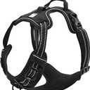 TRUE LOVE Adjustable No-Pull Dog Harness Reflective Pup Vest Harnesses Comfortable Control Brilliant Colors TLH5651(Black,S)