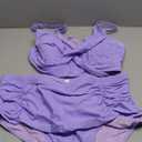 Aqua Eve Women Plus Size Two Piece Swimsuit High Waisted Bikini Set Tummy Control Bathing Suit (Lavender)