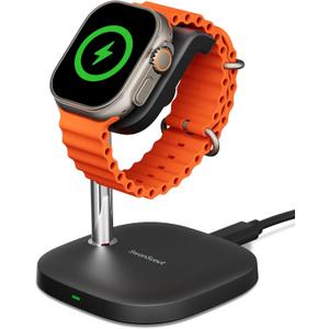 Watch Charger Stand for Apple Watch, Fast Charging for Apple Watch 10/Ultra 2/Ultra/9/8/7/6/5/4/3/SE 2, Compatible with Airpods 4/Airpods Pro 2, SwanScout 505A