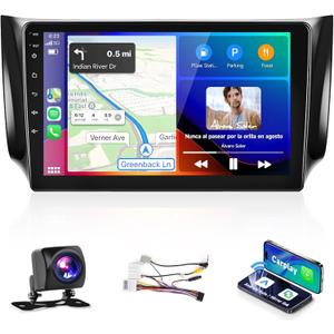 Hi-Fi Android Car Stereo with Wireless Carplay Android Auto for Nissan Sentra Sylphy B17 2013 2014 2015 2016 2017,Podofo 10.1inch Touchscreen Bluetooth Radio with GPS WiFi FM/RDS Backup Camera