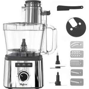 14-Cup Lemon Slicer Food-Processor - Large Feed Chute, 13 Speeds & Pulse, 3 ProgramsCheese Shredding, Cutting Fries, Meat Chopping, Shredding and Slicing, Mixing and Doughing, for Home Use