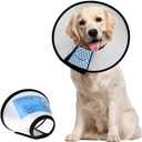 Supet Dog Cone Collar Adjustable After Surgery, Comfortable Pet Recovery Collar & Cone for Large Medium Small Dogs, Elizabethan Dog Neck Collar Plastic Practical (XXL(Neck: 19~22"), White)