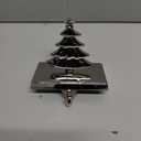 Amooca Christmas Stocking Holders Non-Slip Metal Hooks Fireplace Mantle Stocking Hanger for Christmas Party Decorations (Christmas Tree Silver, 1 Pack)