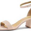 Herstyle Womens Low Heels  Open Toe Chunky Block Heeled Sandals with Ankle Strap | Comfortable Dressy Short Heels for Prom, Wedding, Party & Office (6, Nude)