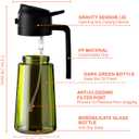 CXINYI - 16oz/470ml Olive Oil Dispenser for Kitchen with Stickers - 2 in 1 Olive Oil Sprayer for Cooking, Air Fryer, and Salad, 2 Black (Light-Proof Kitchen Gadget)