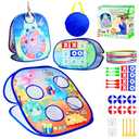 Bean Bag Toss Game for Kids - 5IN1 Kid Cornhole Toys Set, Over 3 Years Toddlers Children Backyard Beach Lawn Outdoor Indoor Throwing Toy to Boys Girls Birthday Family Party Christmas Easter Gift