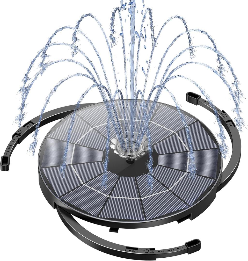 AISITIN Solar Fountain Pump for Bird Bath Upgraded 2024, 3.5W Solar Water Pump DIY Kit with 9.8ft Cord & Multiple Nozzles, Solar Bird Bath Fountain with Wire for Garden, Ponds and Outdoor (Black)