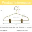 Premium 16.5 Matte Gold Metal Clothes Clips Hangers, Heavy Duty Skirt Slack Hangers, Metal Rack for Trousers Non Slip Clips, Clothes Hanger Display and Storage, 30 Pack