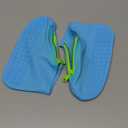 Zbyoujer Waterproof Rain Shoe Covers, Silicone Overshoes with Zipper Non-slip Galoshes for Men and Women (S (Kids 3-5 year), Blue) (S (Kids 3-5 year), Blue), S