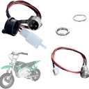 Razor Charger Port - Dirt Rocket MX350 MX400 SX350 ZR350 Dirt Quad Charging Jack 1Z 3 Pin 2 Wire Connector Plug Jack Electric Hoverboard Socket Charger with Power Button Wire Cord