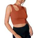 Crop Tank Top Halterneck Top Aesthetic Sport Summer with Cut Out Function Brown  S