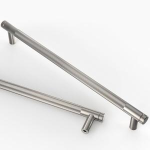 Asidrama 10 Pack 9 Inch(228mm) Brushed Satin Nickel Cabinet Pulls Knurled Cabinet Handles Cupboard Handles Kitchen Cabinet Hardware for Cupboard Drawer Pulls (9" Hole Center)