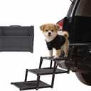 Dog Stairs 4 Steps Foldable Dog Ramp with Non-Slip Surface, Portable Dog Steps for Cars, SUV and Truck, Supports up to 250 lbs