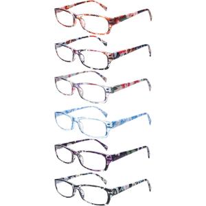 5 Pack Reading Glasses for Women, Blue Light Blocking Computer Readers, Ease Blurry Vision Dry Eyes Anti UV Glare (6 Mixed Color)