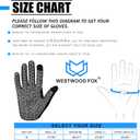 WESTWOOD FOX Full Finger Cycling Gloves, Padded, Anti-Slip Touchscreen, Shock Absorbing Mountain Bike Gloves for Road Bicycle, MTB, Road Racing, Biking and Sports Gloves for Men Women (Small, BLUE)