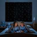 Portable Blackout Curtains (60" x 80") - Travel Blackout Curtains for Baby Nursery w/Stars - Portable Blackout Shades w/UV & Thermal Protection - 20 Stick on Suctions & Velcro Blackout Window Cover