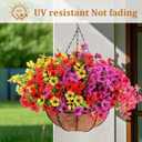 Geegoods 2 Set Artificial Hanging Flowers for Outdoors, UV-Resistant Fake Hanging Baskets, Realistic Hanging Planters for Outdoor Plants for Patio Porch Balcony Yard Decor