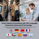 AI Translator Glasses, Smart Wireless Bluetooth Eyewear Supporting 140+ Languages & Accents, Two-Way Instant Translation for Business and International Travel, Built-in Speakers