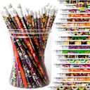 4 x JOYIN 48PCS Halloween Pencils Bulk with Eraser, Colorful Fall Pencil Assortment, 12 Design Halloween Themed Stationery Set for Kid Girl Boy Trick or Treating Party Favor Supplies, Classroom Gift Prize