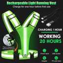 LED Reflective Vest Running Gear, 5 Colors Lights Up Running Vest for Night Walking Cycling Jogging, Adjustable Size for Men Women Kids, Rechargeable and High Visible
