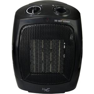 Vie Air Portable 3-Settings Ceramic Heater with Adjustable Thermostat, 1500W, Black