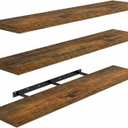 AMADA HOMEFURNISHING 35.4" L Floating Shelves, Wall Shelves Set of 3 for Bathroom/Living Room/Bedroom/Kitchen, Floating Shelves for Wall Decor with Invisible Brackets - AMFS45V