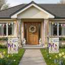 2 x He Is Risen Easter Garden Flag 12x18 Inch Double Sided Outside flag, Jesus, Lamb, Cross, Bouquet of Lilies Yard Outdoor Easter Holiday Decoration