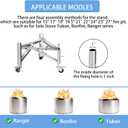 Universal 15-27" Fire Pit Stand, Stainless Steel Firepit Stand for Solo Stove Ranger, Bonfire, Yukon, Outdoor Fireplace Tools for Solo Stove Fire Pits and Other 15" 17" 19" 19.5" 22" 25" 27" Fire Pit